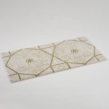 Коврик дорогой с золотым орнаментом греческим махровый для ванны 70х140 Kery (Кери) 800 - Золото с блестками