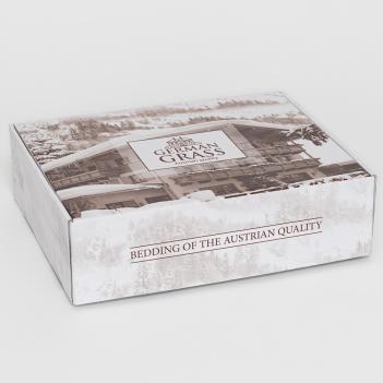 Постельное белье евро (200х220; 50х70 - 2 шт; 70х70 - 2 шт; 180х200х40) Ash Grey Allure Grass - Светло-серый - подарочная коробка