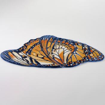 Коврик в форме бабочки крыла для ванны махровый 70х135 Мэрипоса Mariposa 614 - Оранжевый