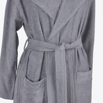 Халат махровый тонкий с капюшоном Meyzer XXL - Темно-серый
