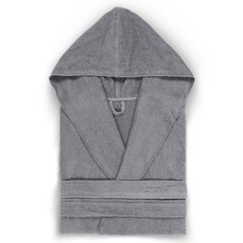 Халат премиум тонкая махра с капюшоном Meyzer XXL - Темно-серый