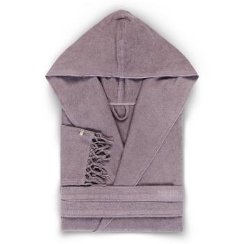 Халат с кисточками женский махровый с коротким рукавом и капюшоном Meyzer Tassels L/XL - Лаванда