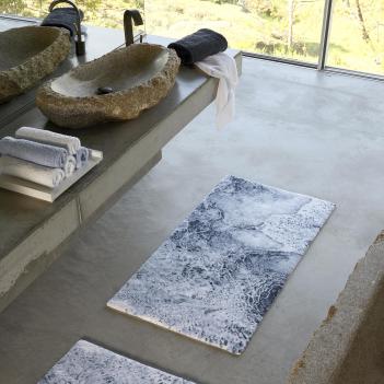 Коврик хлопок египетский волна морская махровый 70х130 Nazare (Назар) 307 - Пыльно-синий