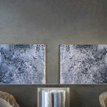 Коврик европа волна морская махровый 70х130 Nazare (Назар) 307 - Пыльно-синий