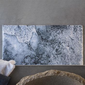 Коврик волна морская махровый 70х130 Nazare (Назар) 307 - Пыльно-синий