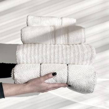 Полотенце объемное впитывающее высокой плотности хлопок 100% 100х150 Nova - Белое