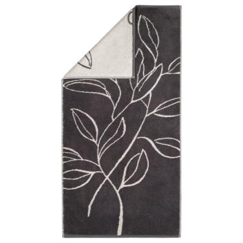 Полотенце Германия двухцветное с цветочным контуром 50х100 Atelier Floral 6239 77 - Серый