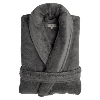 Халат домашний теплый мягкий Olympia / Олимпия L 100% хлопок - Темно-серый / Dark Grey от Hamam (Хамам)