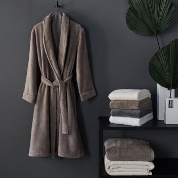 Полотенце махровое большое банное 100х180 Olympia - Темно-серый Dark Grey от Hamam (Хамам) пушистая