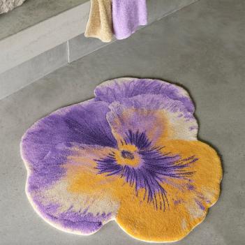 Коврик цветок фиалка 90х100 Панси Pansy 870 - Куркума Abyss Habidecor