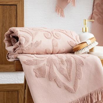 Полотенце жаккард премиум махровое 50х100 Penna Solid Jacquard Hamam - Пыльно-розовое