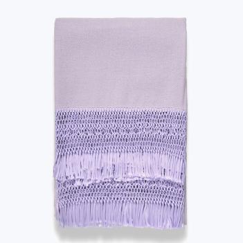 Плед Альпака с шелковыми кисточками 130x180 Alpaca With Silky Tassel - Фиолетовый