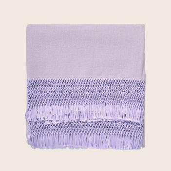 Плед шерстяной Альпака с шелковыми кисточками 130x180 Alpaca With Silky Tassel - Фиолетовый