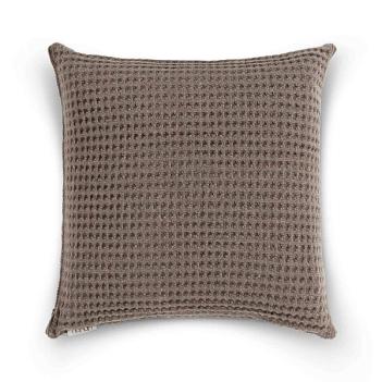 Подушка декоративная Hamam вафельная из овечьей шерсти 45x45 Dimension Waffle - Мокко