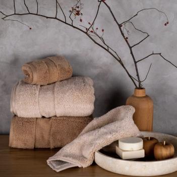 Полотенце охра для рук и лица махровое 100% хлопок органический 50х100 Heritage Natural Cotton - Светло-карамельный