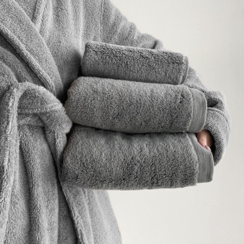Полотенце махровое большое банное 100х180 Olympia - Темно-серый Dark Grey от Hamam (Хамам) объемное элитное плюшевое люкс