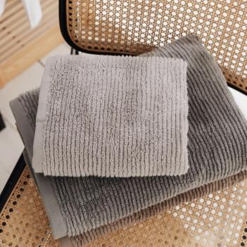 Полотенце турецкое 50х90 Slim Ribbed от Lappartement (Лапартмент) - Carbone Серый металлик Турция