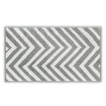 Полотенце турция зигзаг махровое 40х71 Chevron Yarn Dyed - Слоновая кость / Серый металлик L'appartement