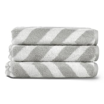 Полотенце стильное зигзаг махровое 40х71 Chevron Yarn Dyed - Светло-серое L'appartement