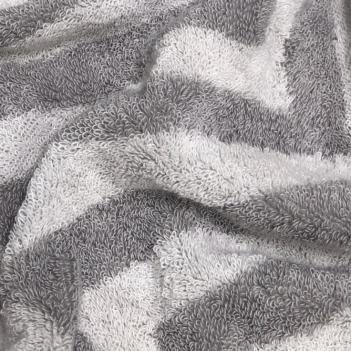 Полотенце турция зигзаг махровое 76х142 Chevron Yarn Dyed - Светло-серое L'appartement