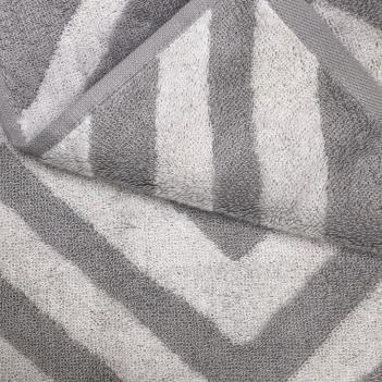 Полотенце зигзаг махровое 76х142 Chevron Yarn Dyed - Светло-серое L'appartement