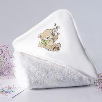 Полотенце детское с капюшоном 120х120 Honey Girl - Белый