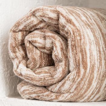 Полотенце махровое мрамор 76х142 Marble - Белый / Кофе с молоком от Hamam (Хамам)  премиум