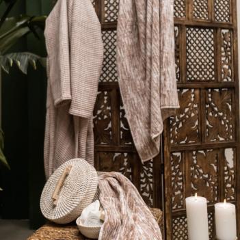 Полотенце махровое мрамор 100х180 Marble - Бело-серый от Hamam (Хамам) элитное