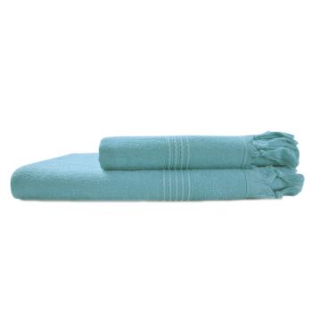 Полотенце премиум тонкое махровое для рук 50х100 Meyzer Tassels - Бирюзовое от Hamam