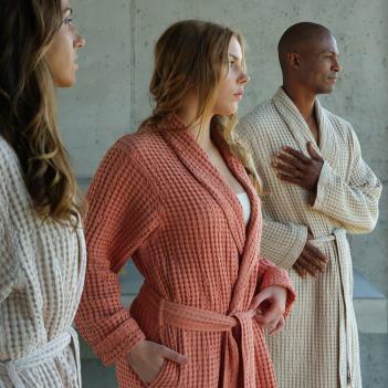 Халат вафельный хлопковый с шалькой Поусада S размер от Abyss & Habidecor (Абисс и Хабидекор) 920 - Серый