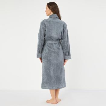 Халат махровый элитный с шалью плотный Roma S - Стальной серый Claire Batist Atelier 