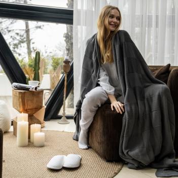 Пижама для дома вафельная женская брюки с рубашкой Sandra Waffle L'appartement  S 100% хлопок - Белая