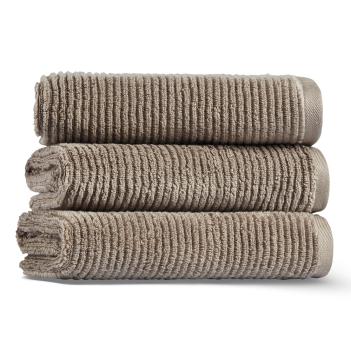 Полотенце в рубчик 50х90 Slim Ribbed от Lappartement (Лапартмент) - Cable Stone Серо-Коричневый Турция