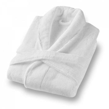 Халат рифленый махровый в полоску Slim Ribbed XL - Белый от L'appartement 