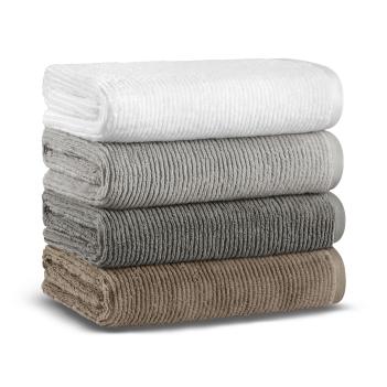 Полотенце элитное пушистое 70х140 Slim Ribbed от Lappartement (Лапартмент) - Carbone Серый металлик Турция - все цвета