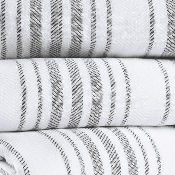 Полотенце легкое в полоску двустороннее 100х180 Stripe Gauze - Белый / Темно-серый