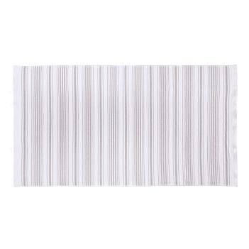 Полотенце легкое в полоску двустороннее 100х180 Stripe Gauze - Белый / Дым