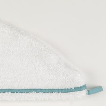 Полотенце для волос с пуговицей махровое премиум 68х25 Surf Hair Towel 165 - Белый / Салатовый Abyss Habidecor