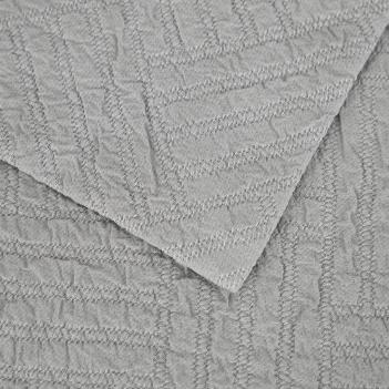 Покрывало дорогое из хлопка геометрия 150x200 Tilt букле - Серый от Claire Batiste Atelier (Клэр Батист Ателье)