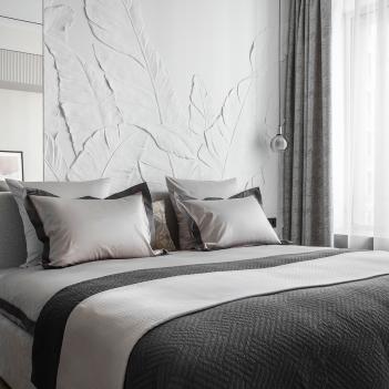 Покрывало современное стежка ромбом 260x280 CNV - Серо-бежевое от Claire Batiste Atelier