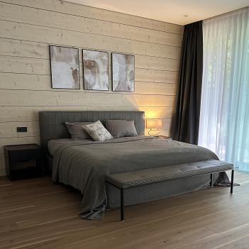 Покрывало двуспальное Claire batiste atelier 260x280 Tilt - Бежево-коричневый с оливковым подтоном на двуспальную кровать