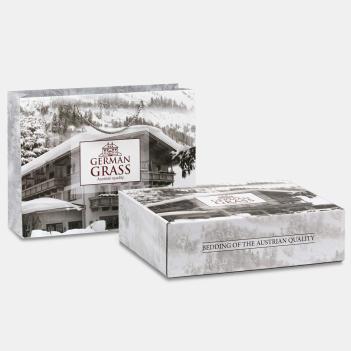 Постельное белье с цветами жаккард евро 200х220 Golden Palette Grass - Золотистое в подарочной упаковке 