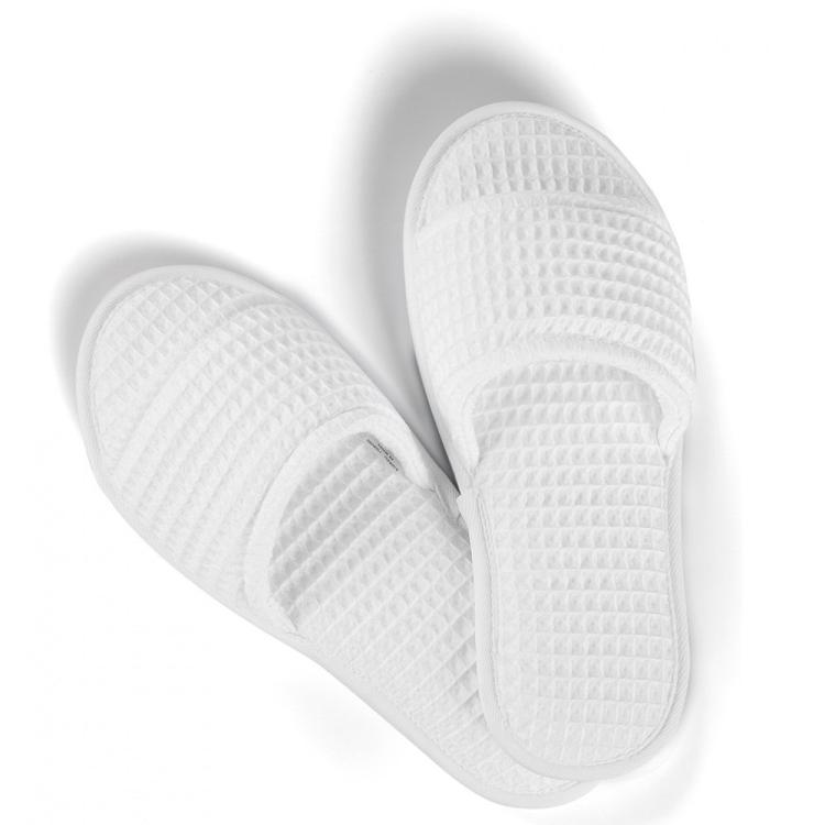 Тапочки вафельные открытые женские / мужские S/M (37-39) Mia Waffle - Белый